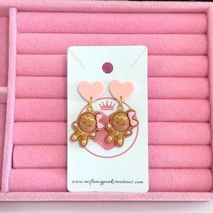 Gingerbread Girl Handmade Earrings